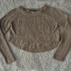 $138 MILLAU boucle Knit Cropped Sweater S Cotton Jumper Crop Top Pullover